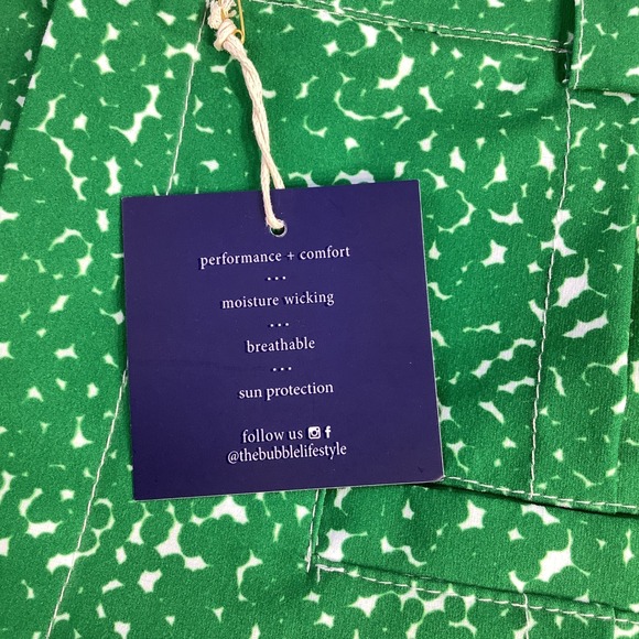 The Bubble Green &‎ White Print Performance Shorts - Moisture Wicking NWT - Picture 3 of 16